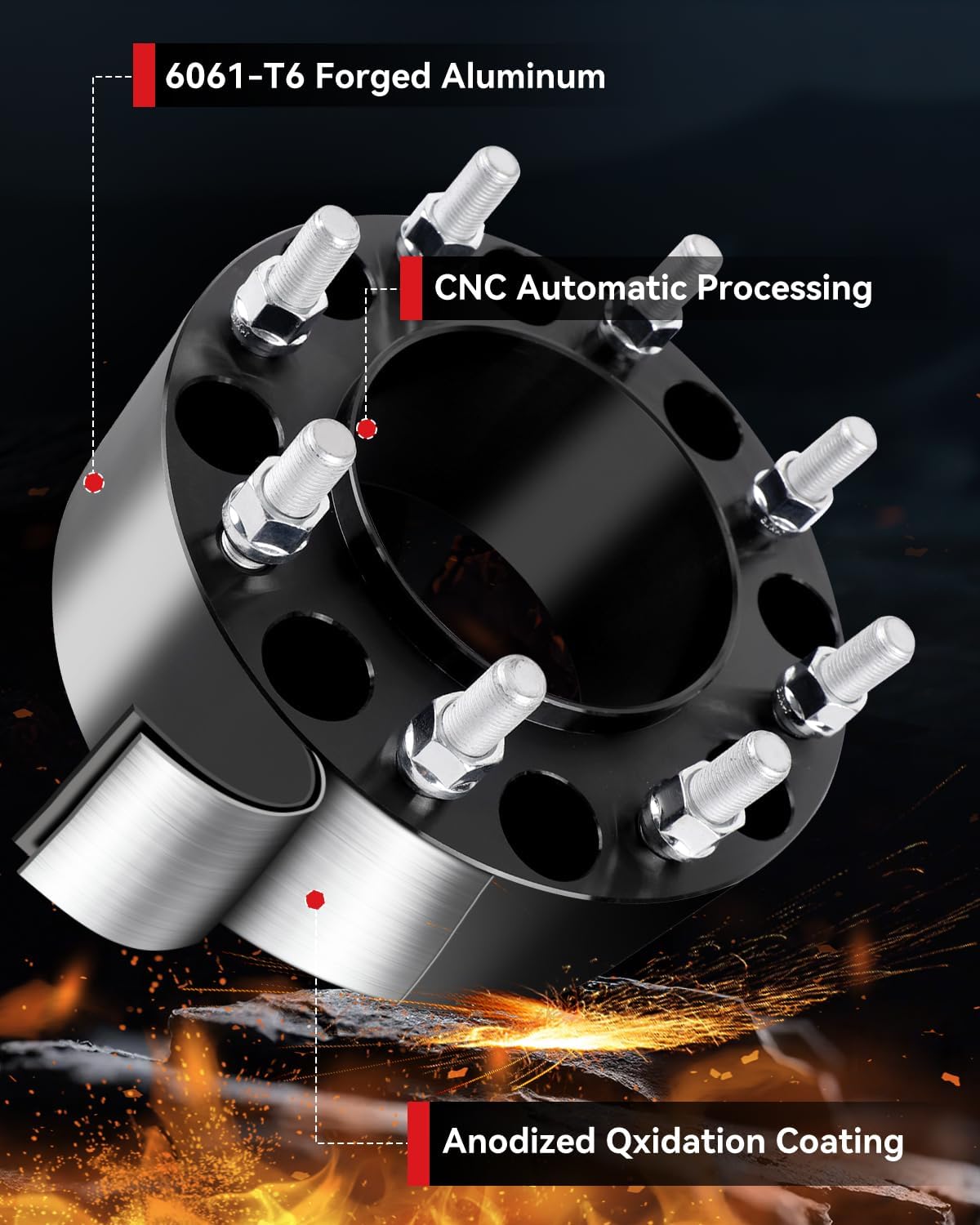 (4) Entretoises de roue 8 x 180 pour Chevy Silverado 2500 3500 HD GMC Sierra 7,6 cm d'épaisseur 14 x 1,5, convient à tous les camions Chevy GMC HD 2011 et plus récents à 8 cosses.