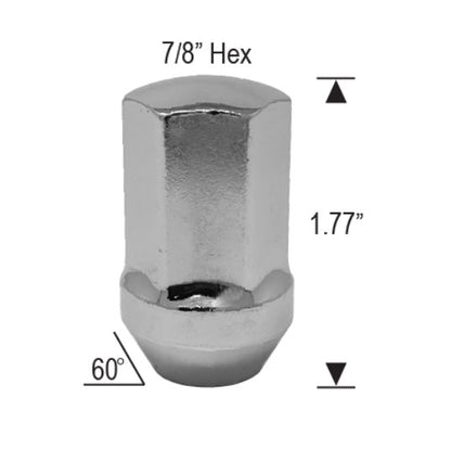 Tuercas de seguridad 1/2-20 cromadas estilo OE de repuesto de 1,77 pulgadas de alto para ruedas Jeep JL en JK