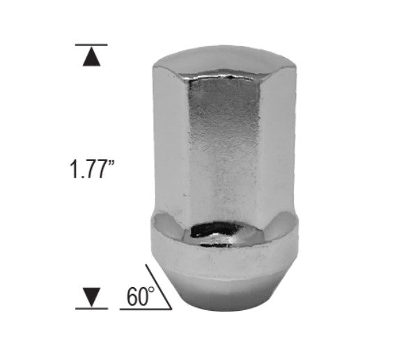 Tuercas de seguridad 1/2-20 cromadas estilo OE de repuesto de 1,77 pulgadas de alto para ruedas Jeep JL en JK