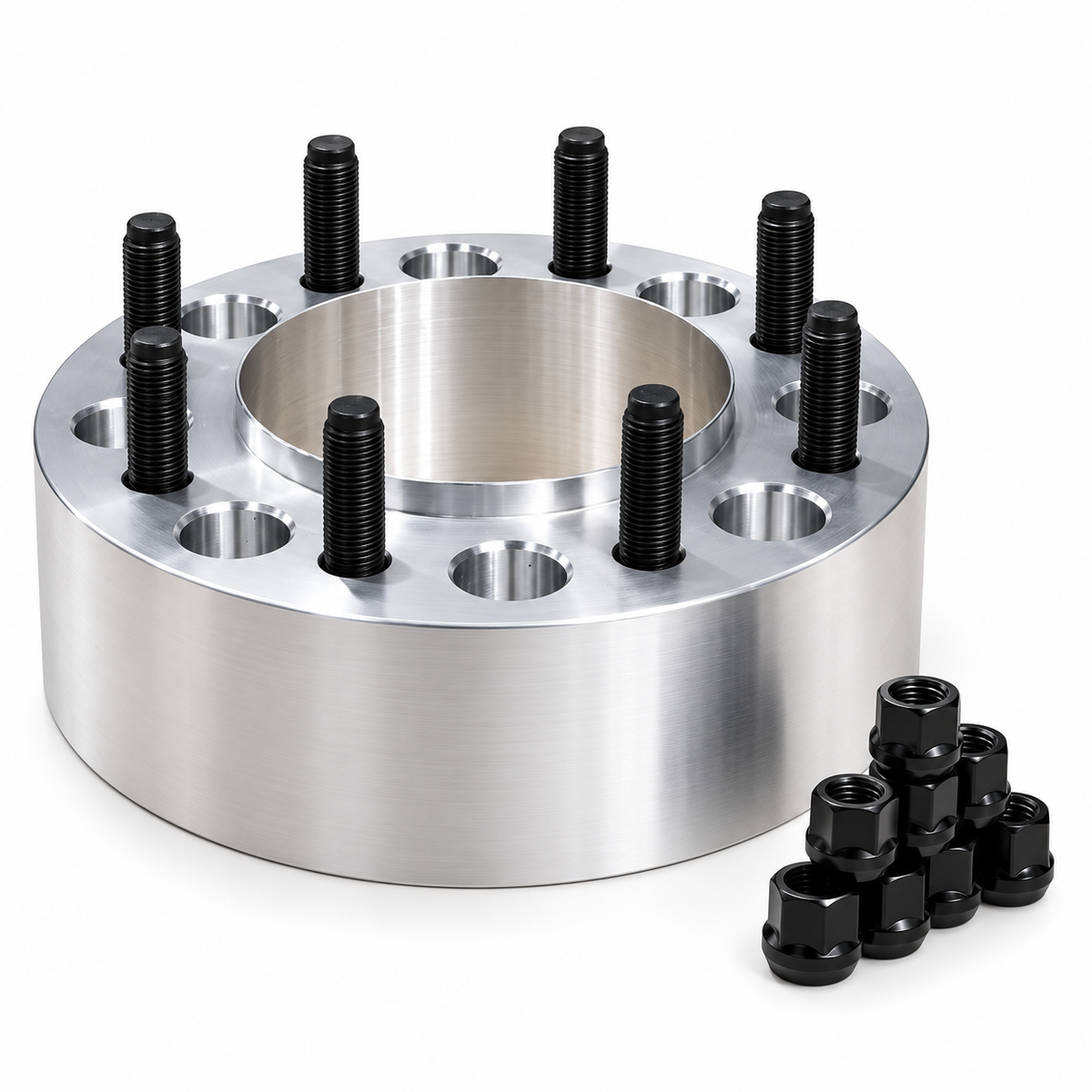 Adaptadores espaciadores de rueda Chevy GMC de 4 pulgadas de grosor, 8 lengüetas, 8 x 6,5 | Se adapta a la mayoría de Silverado Sierra 2500 3500 HD (8X165.1) 14X1.5 100mm de 8 lengüetas
