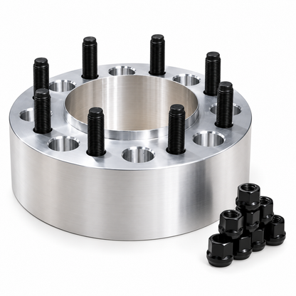 Adaptadores espaciadores de rueda Chevy GMC de 4 pulgadas de grosor, 8 lengüetas, 8 x 6,5 | Se adapta a la mayoría de Silverado Sierra 2500 3500 HD (8X165.1) 14X1.5 100mm de 8 lengüetas