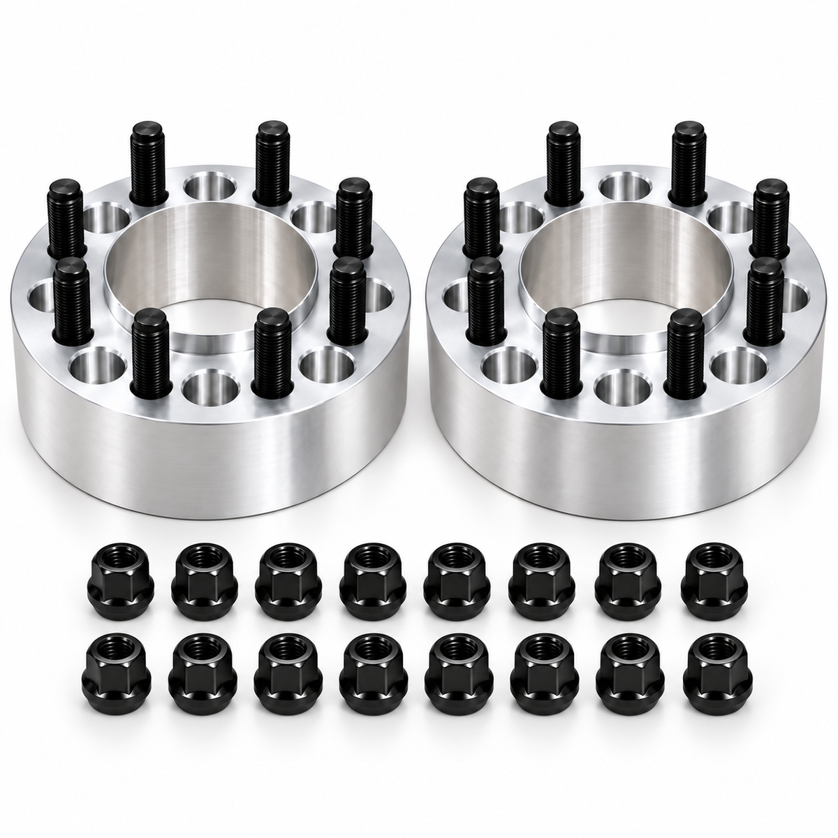 Adaptadores espaciadores de rueda Chevy GMC de 4 pulgadas de grosor, 8 lengüetas, 8 x 6,5 | Se adapta a la mayoría de Silverado Sierra 2500 3500 HD (8X165.1) 14X1.5 100mm de 8 lengüetas