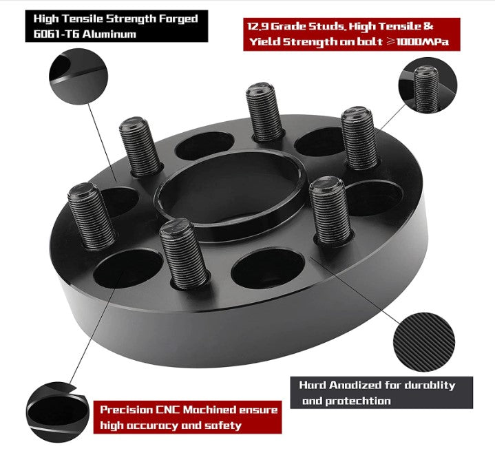 Toyota Hub Centric Wheel Spacers 6X5.5 | 1" to 3" Inches Thick Fits Fj Cruiser, Tacoma, 4Runner, 6 Lug Tundra 12x1.5