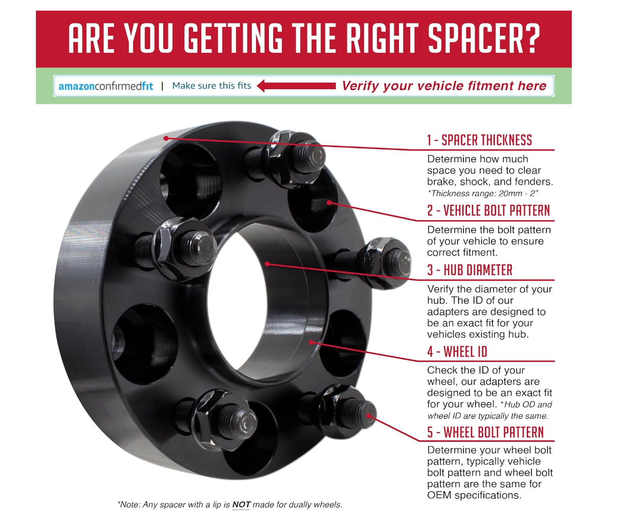 5x4.25 Hub Centric Wheel Spacers (5x108) 1.25" Inch For Ford Maverick Edge 14x1.5