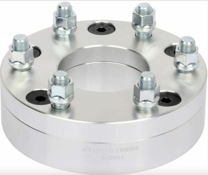 4Pc 5x4.75 To 6x5.5 Wheel Adapters 2" Inch Thick 12x1.5 Studs Use 6 Lug Wheels On 5 Lug Vehicle | 5x120.7 to 6x139.7