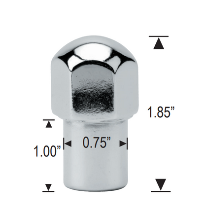 Duplex Mag Lug Nuts 14x1.5 Chrome 1.0" Shank 0.75" Diameter 7/8" Hex with Washers