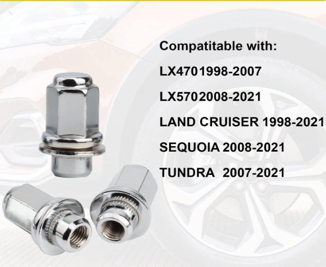 Tuercas de fábrica OEM Toyota Tundra 2007-2020 14x1.5 | Para todas las ruedas OEM Tundra 5x150 con orejetas negras o cromadas para Toyota