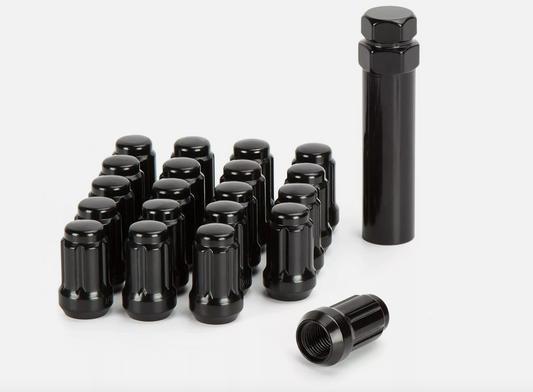 20 Black Spline Tuner Racing Lug Nuts 12x1.5 Fits All Honda / Acura Aftermarket Wheels RSX, Civic, Si, S2000, Prelude