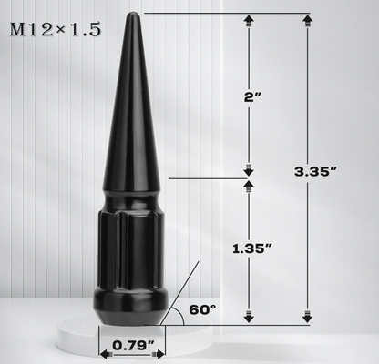 20 ÉCROUS DE CROIX ÉTENDUS À POINTES NOIRES 12x1,5 ÉCROUS À SPIKE TOUT-TERRAIN 