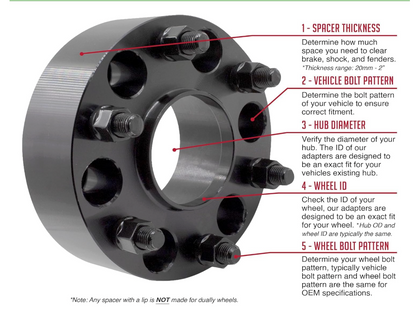 2 ENTRETOISES DE ROUES 6X135 2 POUCES CENTRÉES SUR MOYEU FORD RAPTOR F150 EXPEDITION NAVIGATOR