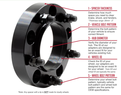 (4) Entretoises de roue hubcentriques 5x150 | Goujons 14x1,5 pour camions Sequoia Tundra TRD SR5