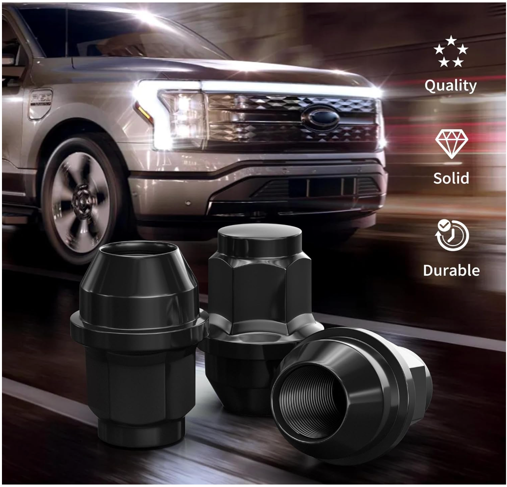 24 écrous de roue 14 x 1,5 noirs de rechange pour Ford F150 2015-2023
