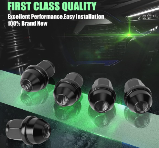 24 écrous de roue 14 x 1,5 noirs de rechange pour Ford F150 2015-2023