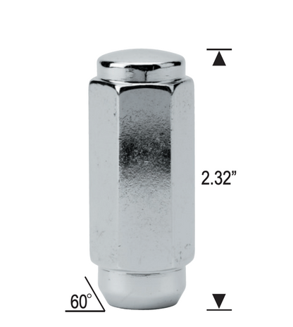 24 Lug Nuts Duplex Acorn 9/16-18 Chrome 7/8" Hex 2.3" Tall