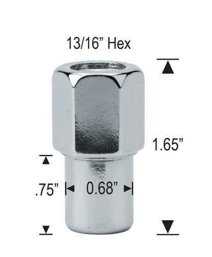 Standard Mag Lug Nuts 7/16-20 Open End .75" Shank With Zinc Washer