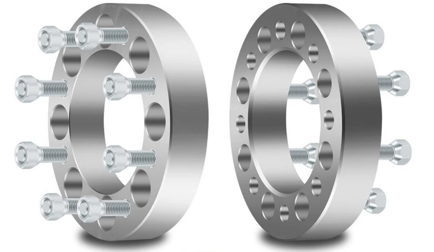 2 adaptateurs d'entretoises de roue Chevy et Gmc 8 x 6,5 pour la plupart des 8 cosses de 3,8 cm d'épaisseur 14 x 1,5