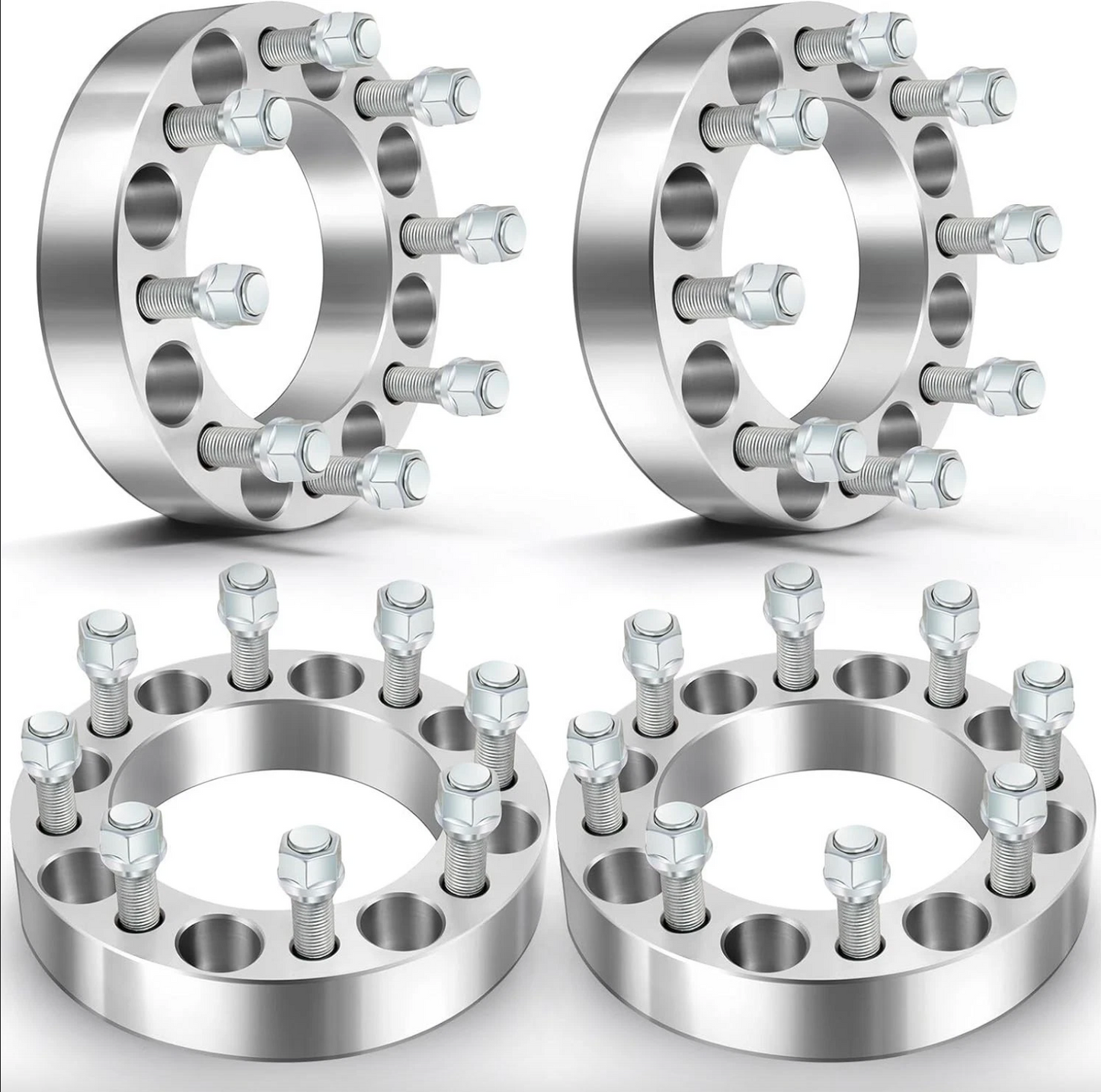 2 adaptateurs d'entretoises de roue Chevy et Gmc 8 x 6,5 pour la plupart des 8 cosses de 3,8 cm d'épaisseur 14 x 1,5