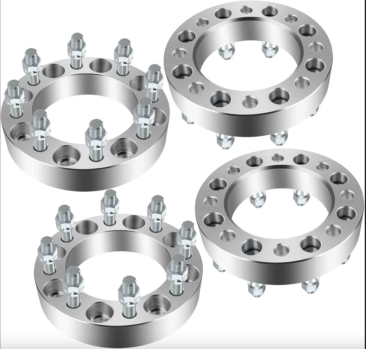 2 adaptateurs d'entretoises de roue Chevy et Gmc 8 x 6,5 pour la plupart des 8 cosses de 3,8 cm d'épaisseur 14 x 1,5