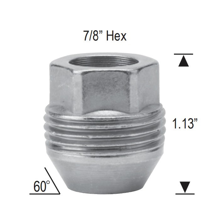 Écrous de roue à double filetage de style usine GM, extrémité ouverte hexagonale de 22 mm, 9/16-18