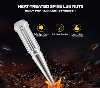 24 TUERCAS EXTENDIDAS CON PUNTAS DE ACERO CROMADO 14x1.5 PARA SILVERADO SIERRA SUBURBAN 