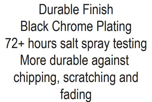 Durable Heat Treated Salt Spray Tested Bulge Acorn Lug Nuts 14x2 Black Color 3/4" Hex Flat Top Durable Finish Black Chrome Plating Resists Chipping, Scratching, and Fading