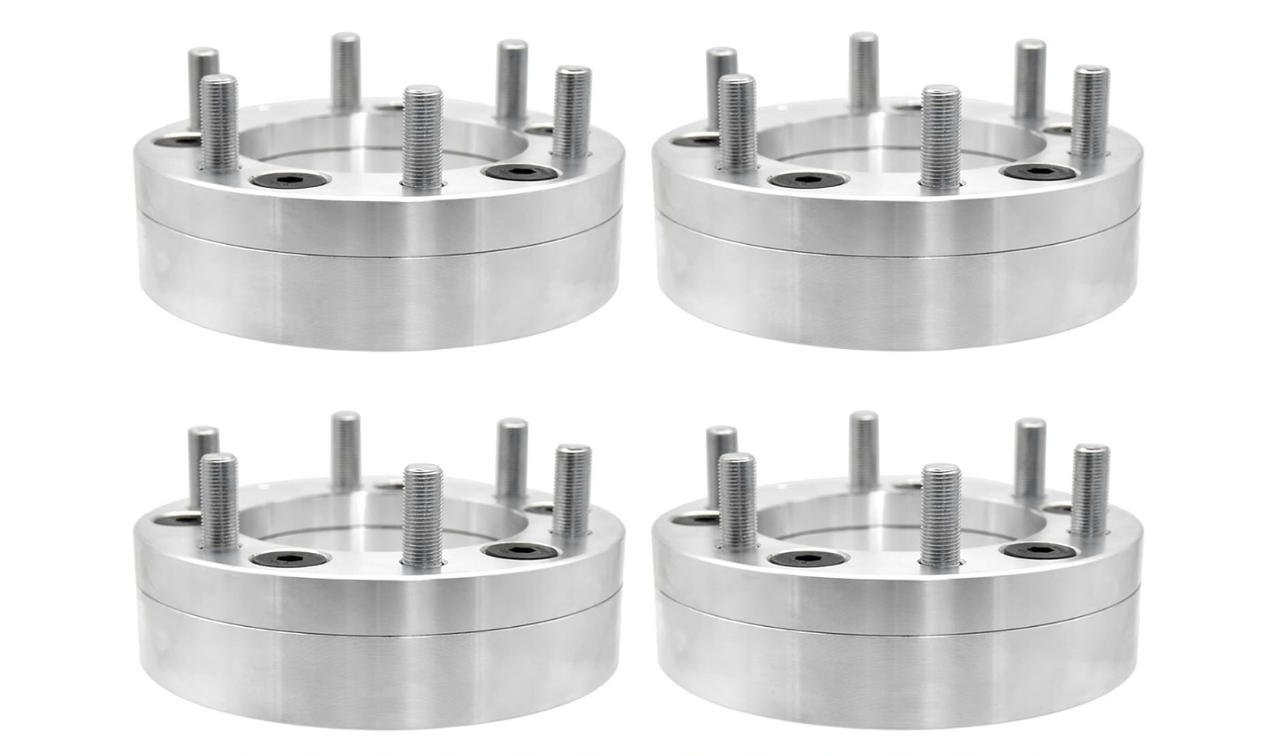 8x6.5 To 6x5.5 Wheel Adapter Spacers 2 Inch Thick 14x1.5 Studs Use 6 Lug Chevy GMC 1500 Wheels On 8x165.1 Silverado Sierra 2500 3500 Trucks