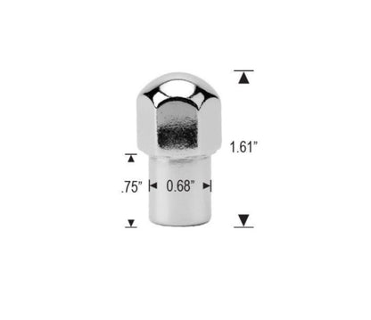 Tuercas magnéticas estándar 1/2-20 con parte superior abovedada, vástago de 0,75", arandela de zinc