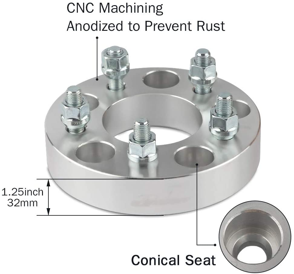 5x5 To 5x120 Wheel Adapters Wheel Spacers 1.25" Inch Use 5x120 Wheels on 5x127 Chevy & Jeep Hubs