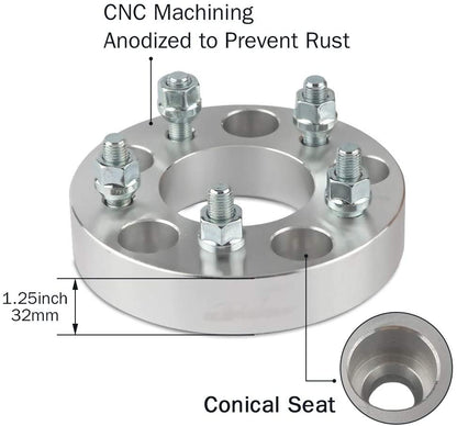 5x5 To 5x120 Wheel Adapters Wheel Spacers 1.25" Inch Use 5x120 Wheels on 5x127 Chevy & Jeep Hubs