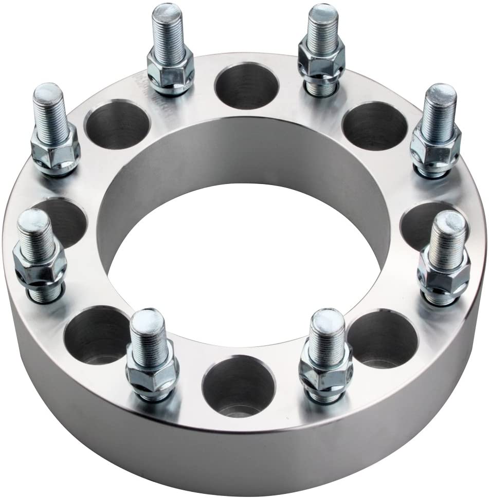 8x180 To 8x6.5 Wheel Adapters Spacers 2 Inch Thick 14X1.5 Studs 8X180 To 8X165.1 Allows Older Chevy GMC Wheels Rims On Newer Chevy GMC 8 Lug Trucks