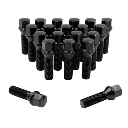 20 Lug Bolts 14x1.5 Black Conical Stud Bolt 30mm Shank