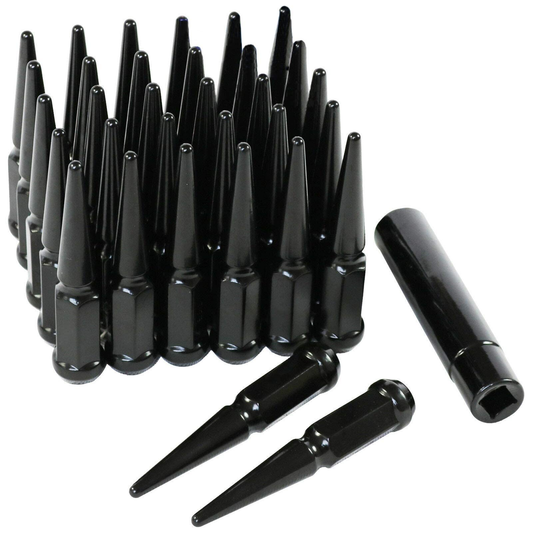 24 écrous de roue de camion étendus à pointes noires | 14X2.0 FORD NAVIGATEUR F-150 EXPÉDITION