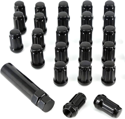 24 Toyota Black Spline Lug Nuts TRD 12x1.5 Fits All Aftermarket 6 lug Wheels / Rims Tacoma, 4runner, FJ Cruiser, Land Cruiser and all Toyota Pickups Trucks