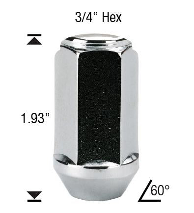 Tuerca cromada abultada | Rosca 14X2 Ford Expedition F-150, Lincoln Navigator