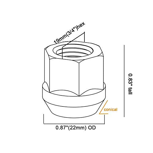 32X OPEN END LUG NUTS 14x2 Fits Ford Lincoln | INSTALLATION LUG KIT | BULGE ACORN OPEN LUGS