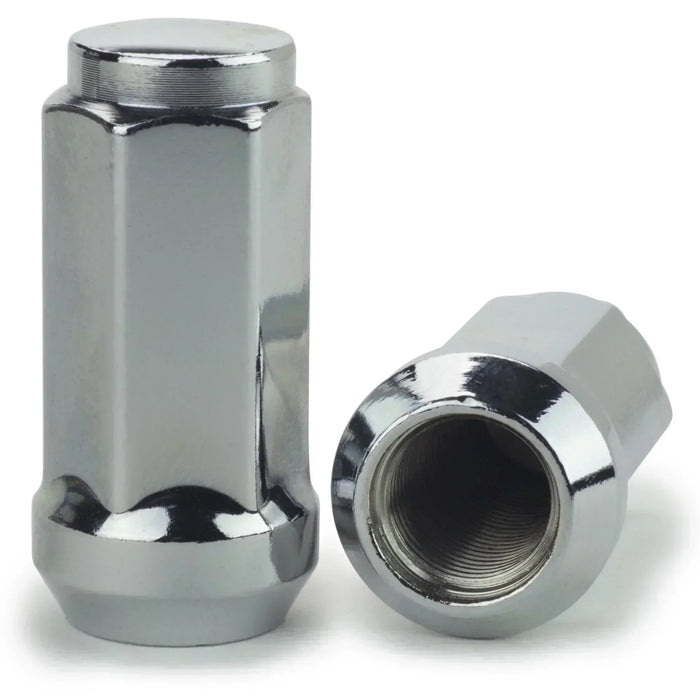 Bulge Acorn Lug Nuts 9/16-18 Chrome 3/4" Hex Flat Top 1.75" Tall