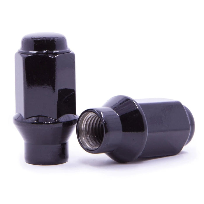 8 ET Style Bulge Acorn Lug Nuts 14x1.5 Black Extended Thread