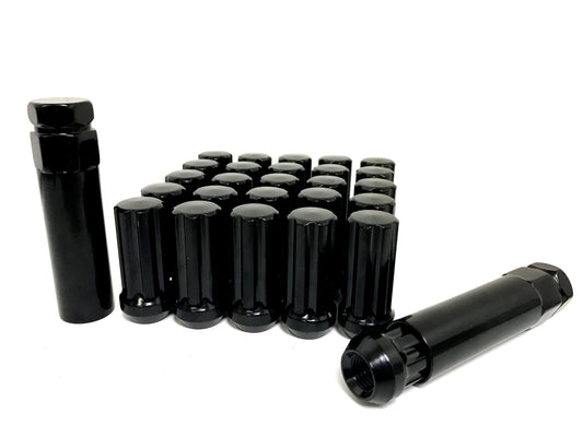 32 BLACK SPLINE LUG NUTS 14X1.5 | FITS 2003 & NEWER 8 LUG FORD F-250 F-350 SUPERDUTY AFTER MARKET WHEELS