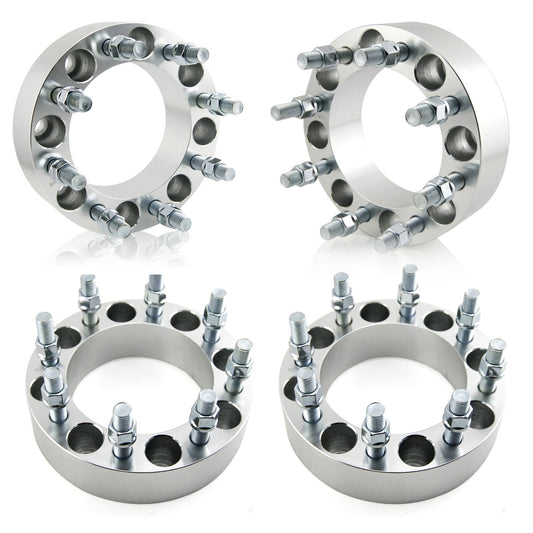 8x6.5 To 8x170 Wheel Adapters Spacers 2 Inch Thick 14X1.5 Studs | 8x165.1 To 8x170 Allows Ford F-250 F-350 Super Duty Wheels Rims On Chevy GMC Dodge RAM 8 Lug Trucks