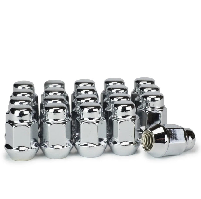 Bulge Acorn Lug Nuts 12x1.5 Chrome 3/4" Hex