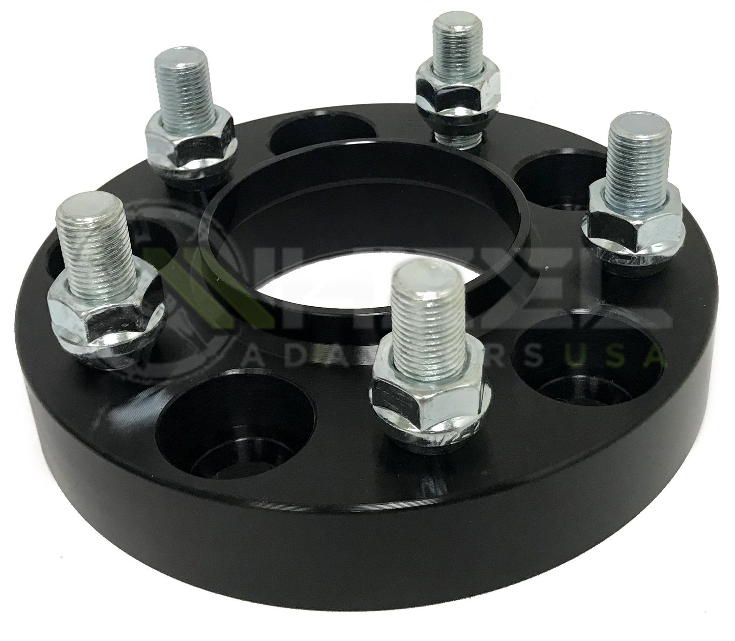 5x4.5 Black Hub Centric Wheel Spacers 1/2"-20 Studs For Jeep & Dodge Vehicles (5x114.3)