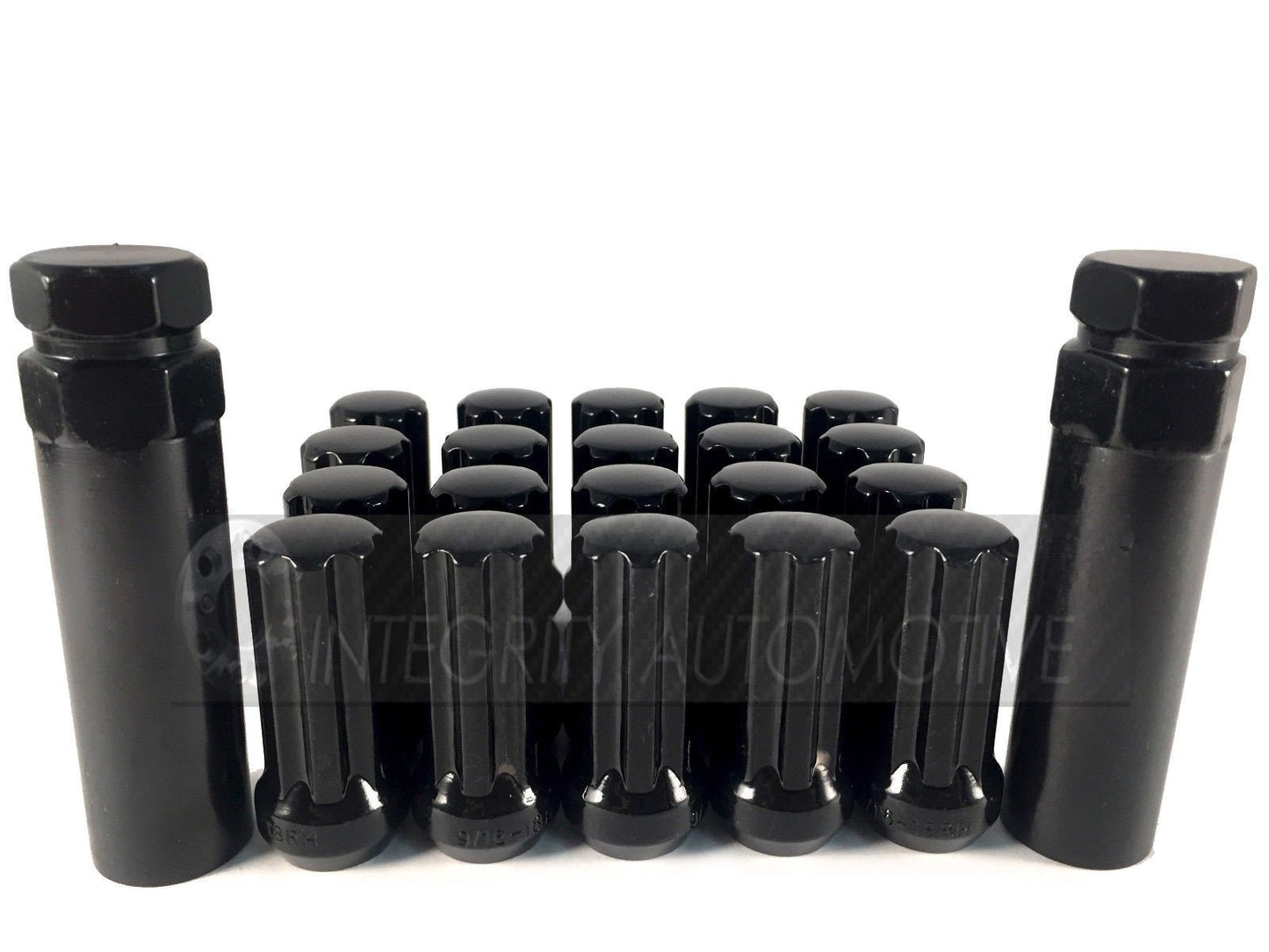 32 BLACK SPLINE LUG NUTS 14X1.5 | FITS 8 LUG CHEVY, GMC & RAM AFTERMARKET WHEELS - Wheel Adapters USA - 2