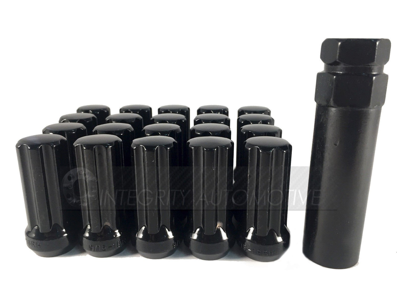 32 BLACK SPLINE LUG NUTS 14X1.5 | FITS 8 LUG CHEVY, GMC & RAM AFTERMARKET WHEELS - Wheel Adapters USA - 1