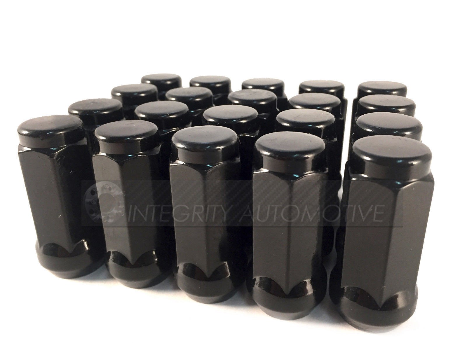 32 BLACK BULGE LUG NUTS 14X1.5 | FITS 8 LUG CHEVY & GMC AFTERMARKET WHEELS RIMS - Wheel Adapters USA - 1