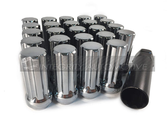 32 CHROME SPLINE LUG NUTS 2 KEYS | 14X1.5 | 8x6.5 | CHEVY GMC | SILVERADO HUMMER - Wheel Adapters USA - 1